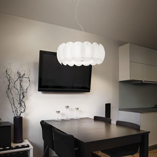 Lampa wisząca OVALINO SP5 biała 074139 Ideal lux