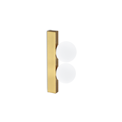 Kinkiet lampa ścienna z szklanymi kloszami PING PONG AP2 OTTONE 3000K IP20 Mosiądz 328287 Ideal lux