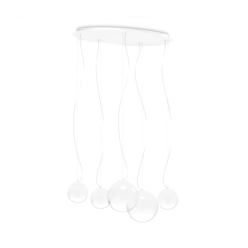 Lampa wisząca MAPA CLEAR SP5 Opal 346632 Ideal Lux