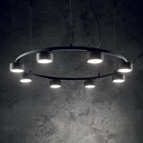 Lampa wisząca MINOR ROUND SP8 czarna 235547 Ideal lux