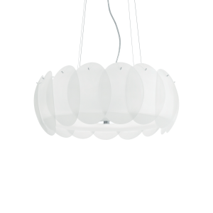 Lampa wisząca OVALINO SP8 biała 090481 Ideal lux