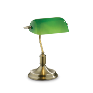 Lampka biurkowa LAWYER TL1 zielona/antyczny mosiądz 045030 Ideal lux