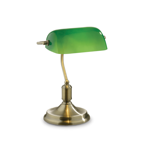 Lampka biurkowa LAWYER TL1 zielona/antyczny mosiądz 045030 Ideal lux