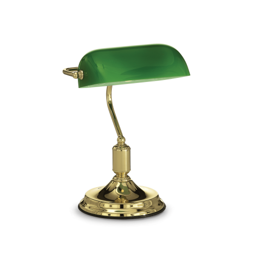Lampka biurkowa LAWYER TL1 zielona/mosiądz 013657 Ideal lux