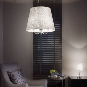 Lampa wisząca do syipalni salonu LE ROY SP3 chrom 079387 Ideal lux