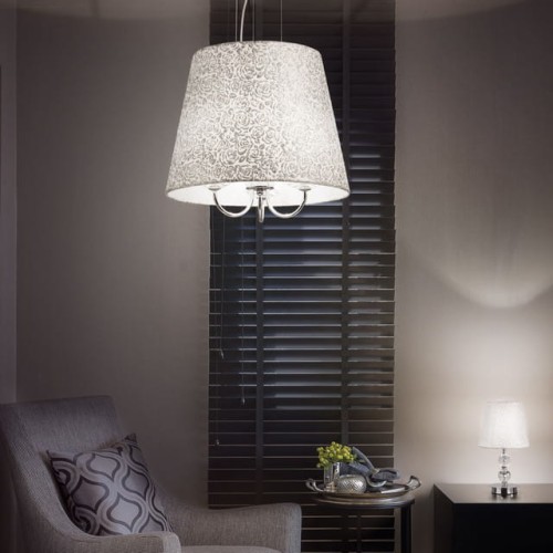 Lampa wisząca do syipalni salonu LE ROY SP3 chrom 079387 Ideal lux