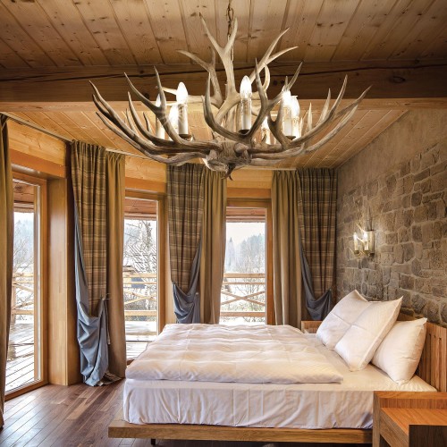 Lampa wisząca CHALET SP8 115504 kolor drewna Ideal lux