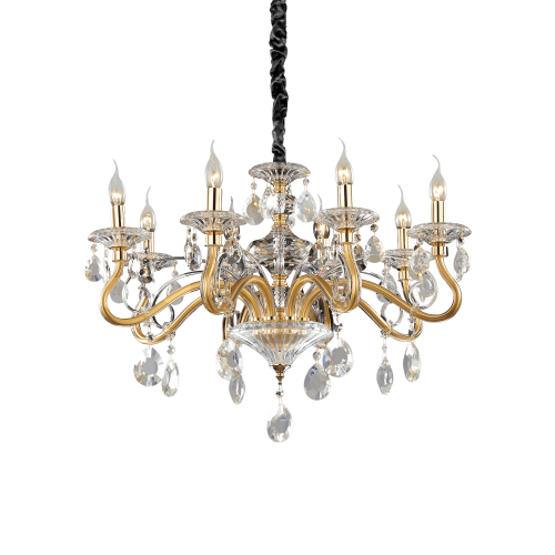 Lampa wisząca NEGRESCO SP8 ORO złota 087764 Ideal lux