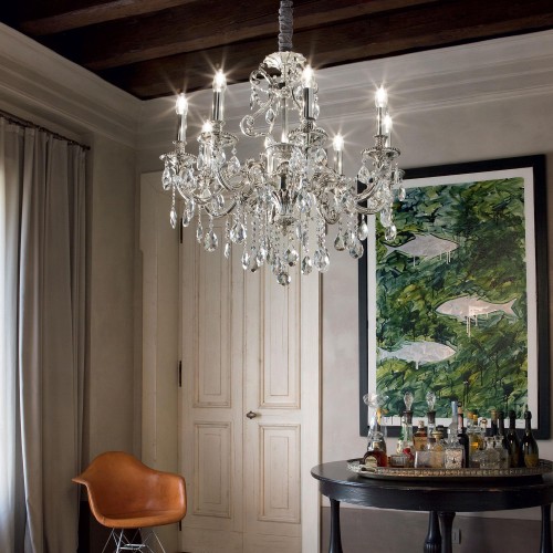 Lampa wisząca GIOCONDA SP8 ARGENTO srebrna 044934 Ideal lux