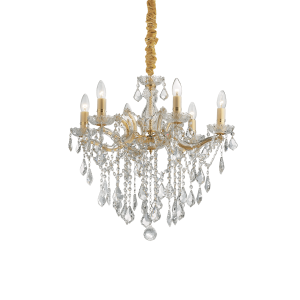 Lampa wisząca FLORIAN SP6 ORO złota 035635 Ideal lux