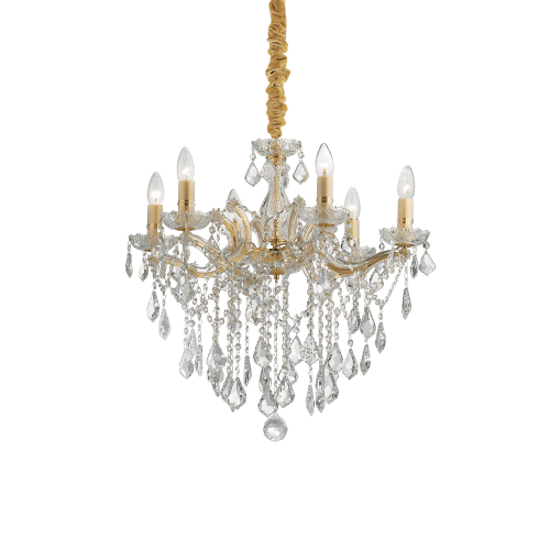 Lampa wisząca FLORIAN SP6 ORO złota 035635 Ideal lux