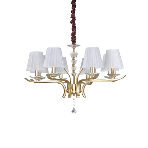 Lampa wisząca PEGASO SP8 OTTONE SATINATO satynowy mosiądz 197739 Ideal lux