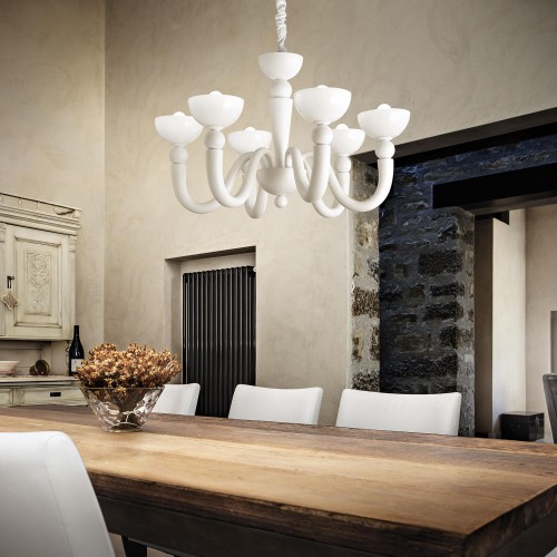 Lampa wisząca BON BON SP6 BIANCO biała 093994 Ideal lux