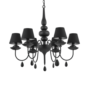 Lampa wisząca BLANCHE SP6 NERO czarna 111872 Ideal lux