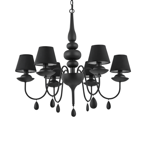 Lampa wisząca BLANCHE SP6 NERO czarna 111872 Ideal lux