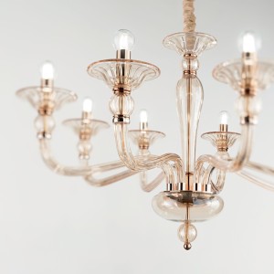 Lampa wisząca DANIELI SP8 AMBRA bursztynowa 159973 Ideal lux