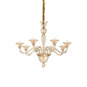 Lampa wisząca BRIGITTA SP8 AMBRA bursztynowa 199412 Ideal lux