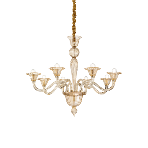 Lampa wisząca BRIGITTA SP8 AMBRA bursztynowa 199412 Ideal lux