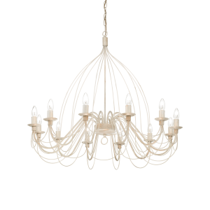 Lampa wisząca CORTE SP12 BIANCO ANTICO antyczna biel 097664 Ideal lux