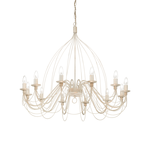 Lampa wisząca CORTE SP12 BIANCO ANTICO antyczna biel 097664 Ideal lux