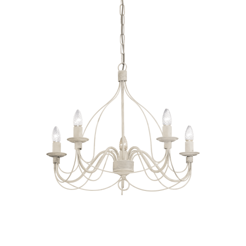 Lampa wisząca CORTE SP5 BIANCO ANTICO antyczna biel 005881 Ideal lux