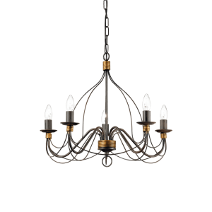 Lampa wisząca CORTE SP5 RUGGINE rdzawa/brązowa 057187 Ideal lux