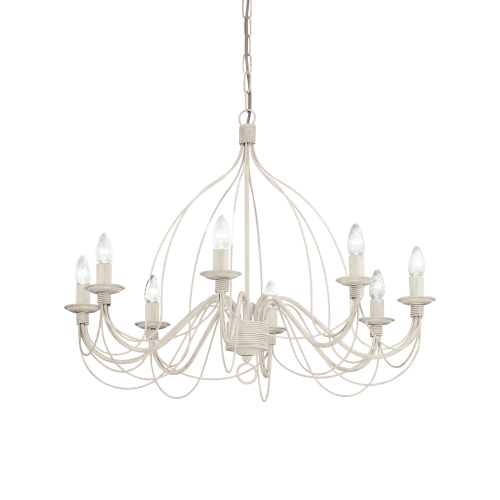 Lampa wisząca CORTE SP8 BIANCO ANTICO antyczna biel 005898 Ideal lux