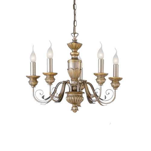 Lampa wisząca FIRENZE SP5 ORO ANTICO antyczy złoto 020822 Ideal lux