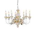 Lampa wisząca FIRENZE SP8 BIANCO ANTICO antycza biel 012872 Ideal lux