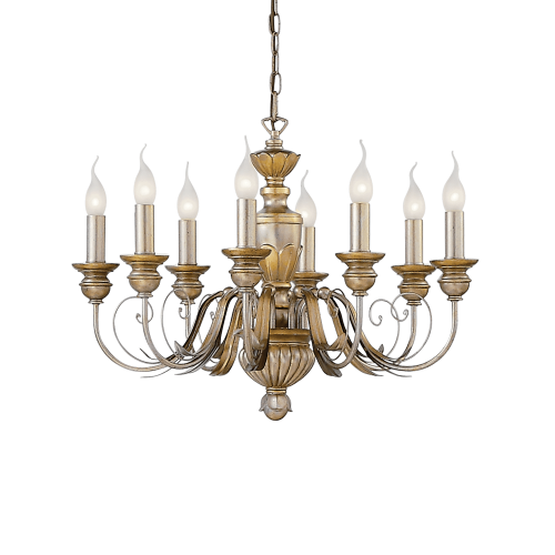 Lampa wisząca FIRENZE SP8 ORO ANTICO antycze złoto 020839 Ideal lux