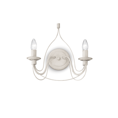 Kinkiet CORTE AP2 BIANCO ANTICO antyczna biel 028460 Ideal lux