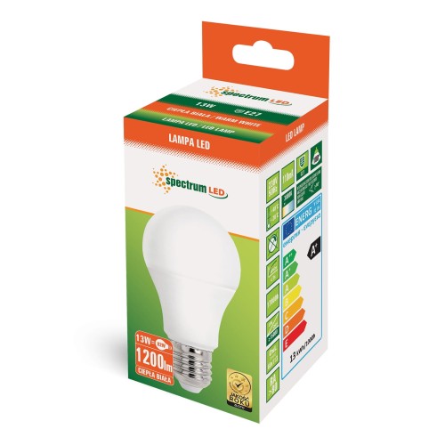 ŻARÓWKA LED 13W 3000K E27 CIEPLA BIAŁA WOJ+13892 SPECTRUMLED
