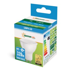 ŻARÓWKA LED 4W zimna 320LM 6000K GU10 WOJ+13260 SPECTRUMLED