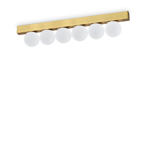Lampa sufitowa PING PONG PL6 OTTONE 3000K IP20 Mosiądz 328263 Ideal lux