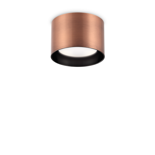 Lampa sufitowa tuba natynkowa SPIKE PL1 ROUND RAME  IP20 Miedź 310893 Ideal lux