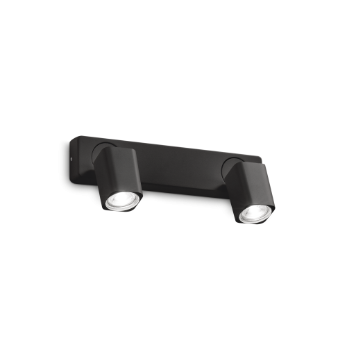 Kinkiet lampa ścienna z reflektorkami RUDY AP2 SQUARE NERO  IP20 Czarny 321509 Ideal lux