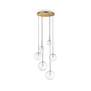 Lampa wisząca EQUINOXE SP6 OTTONE  IP20 Mosiądz 317243 Ideal lux