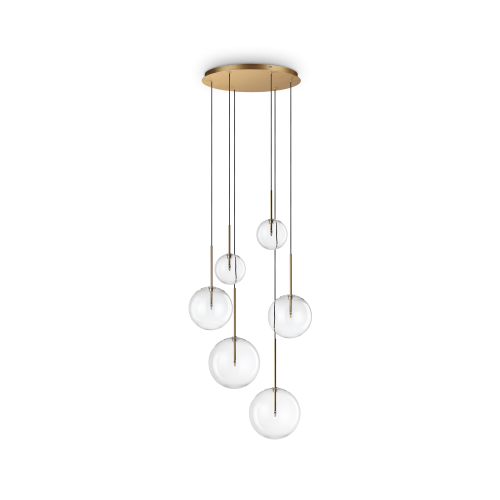 Lampa wisząca EQUINOXE SP6 OTTONE  IP20 Mosiądz 317243 Ideal lux