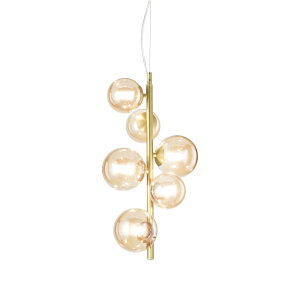 Lampa wisząca PERLAGE SP6 AMBRA  IP20 Bursztyn 317793 Ideal lux