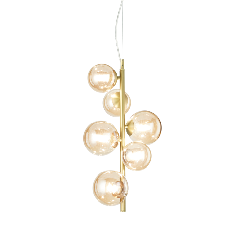 Lampa wisząca PERLAGE SP6 AMBRA  IP20 Bursztyn 317793 Ideal lux