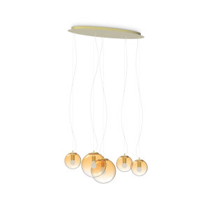 Lampa wisząca MAPA CLEAR SP5 Bursztyn 346588 Ideal Lux