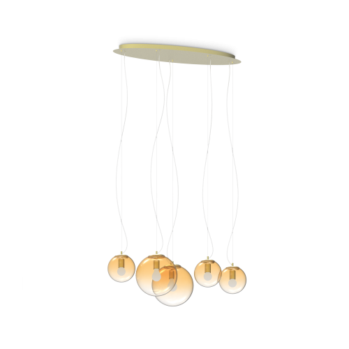Lampa wisząca MAPA CLEAR SP5 Bursztyn 346588 Ideal Lux