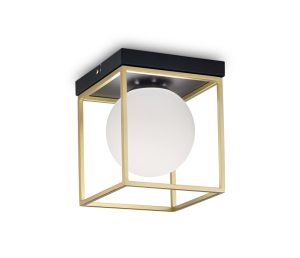 Lampa sufitowa LINGOTTO PL1 antyczny mosiądz/biały 198132 Ideal lux