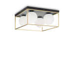Lampa sufitowa LINGOTTO PL4 antyczny mosiądz/biały 198156 Ideal lux