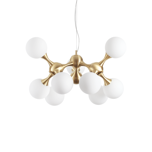Lampa wisząca NODI SP9 OTTONE SATINATO mosiądz 241036 Ideal lux